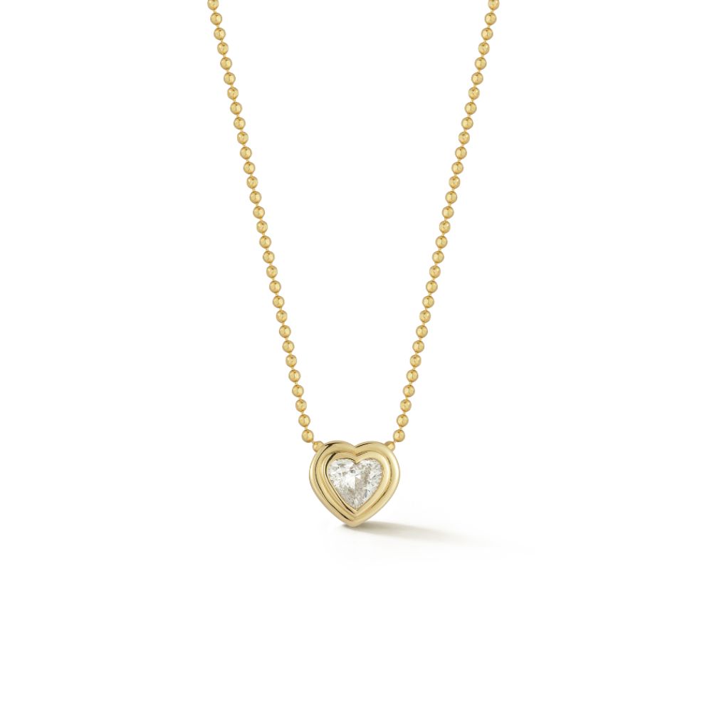 Korman Collection 18k Yellow Gold Heart-Shaped Diamond Necklace